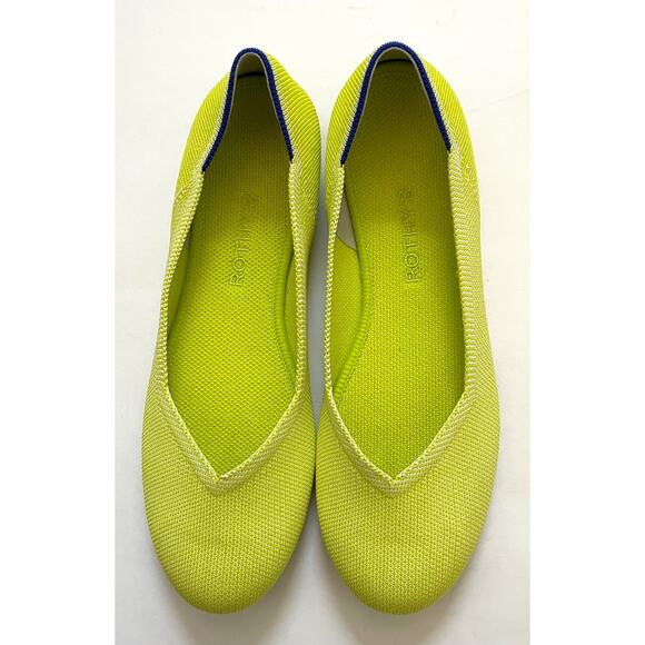 Rothy's Round Toe Stretch Flat Lime Bright Yellow Size 9 - Picture 7 of 9